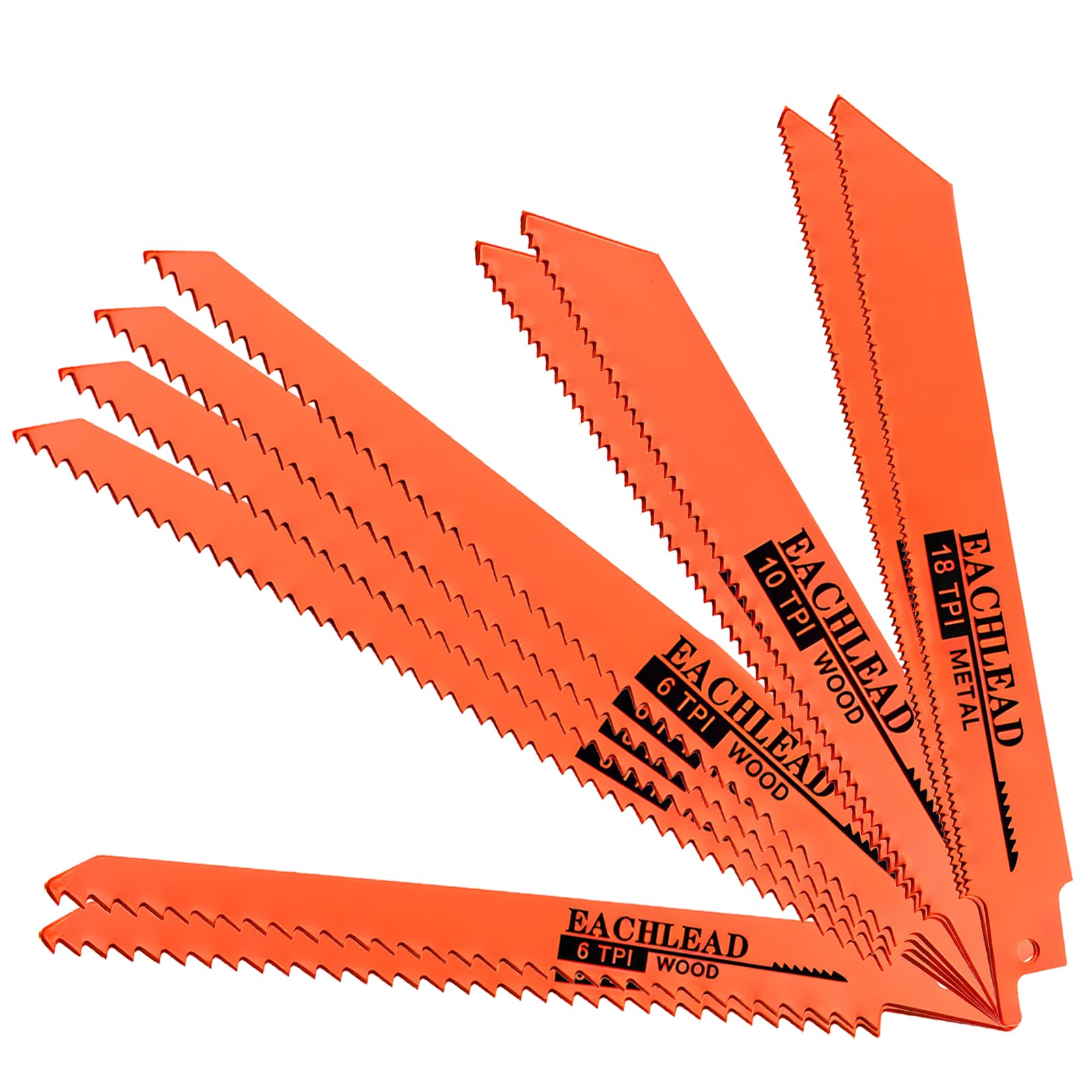 Lama per sega alternativa, Lunghe 6" (150mm) e 8" (200mm) per Sega Diritta a Gattuccio, lunghezze multiple per esigenze diverse, per il taglio di tronchi, legno vivo, ecc (10 Pezzi)