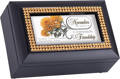 Miniatura 8 de Ebros Gift Cottage Garden - Caja de música con piedra natal y flores, toca todos los clásicos americanos (esmeralda de mayo, dulzura y felicidad)