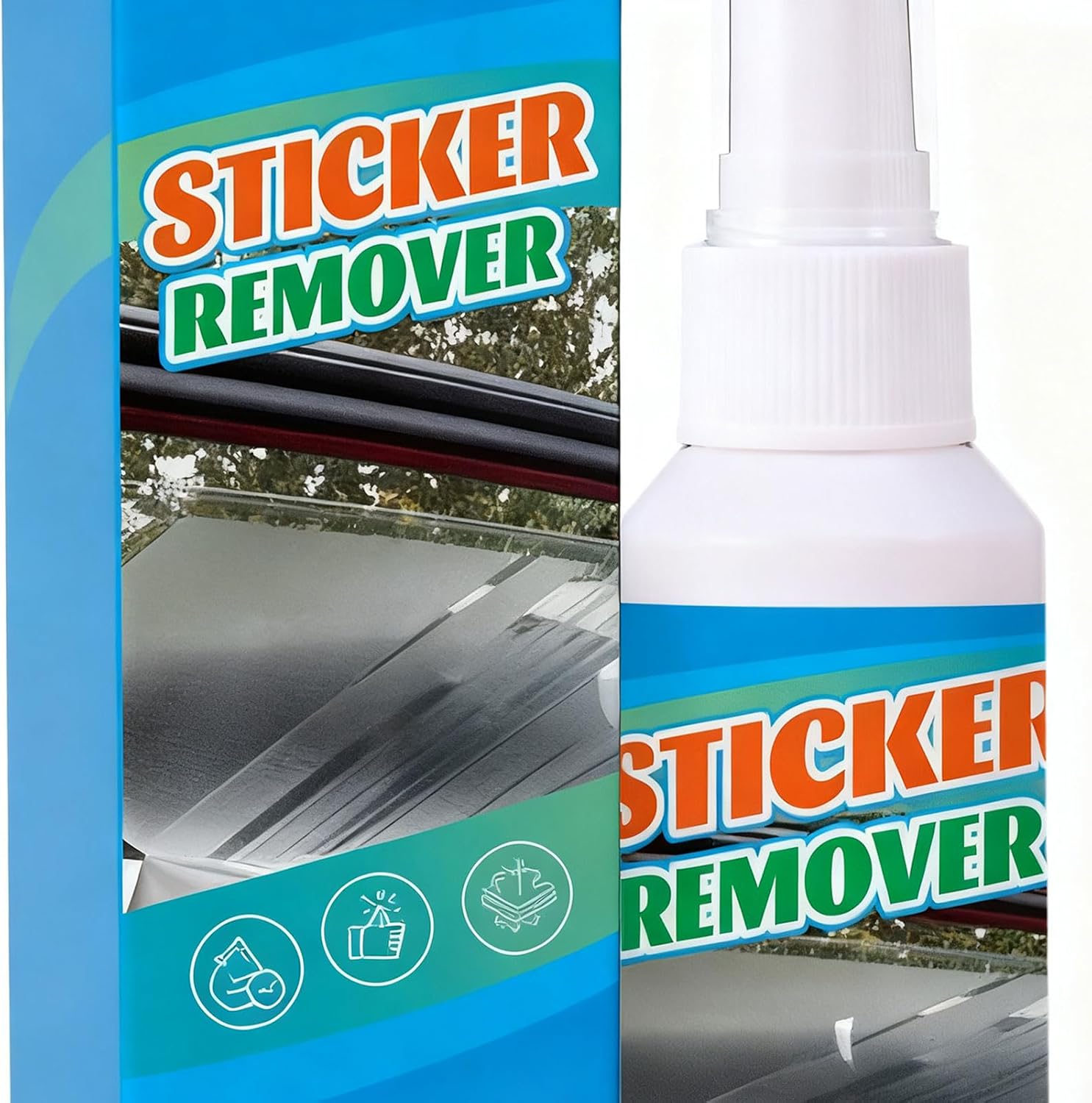Glue Removal Spray, 60ml Label Cleaner, Fast Acting Adhesive Dissolver Household Tool, Effective Solution for Car Tile Wood Wall Maintenance Craft Project Renovation Work, Easy Application