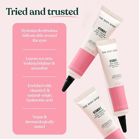 The Body Shop Vitamin E Eye Cream, For All Skin Types, Vegan, 0.5 Fl Oz