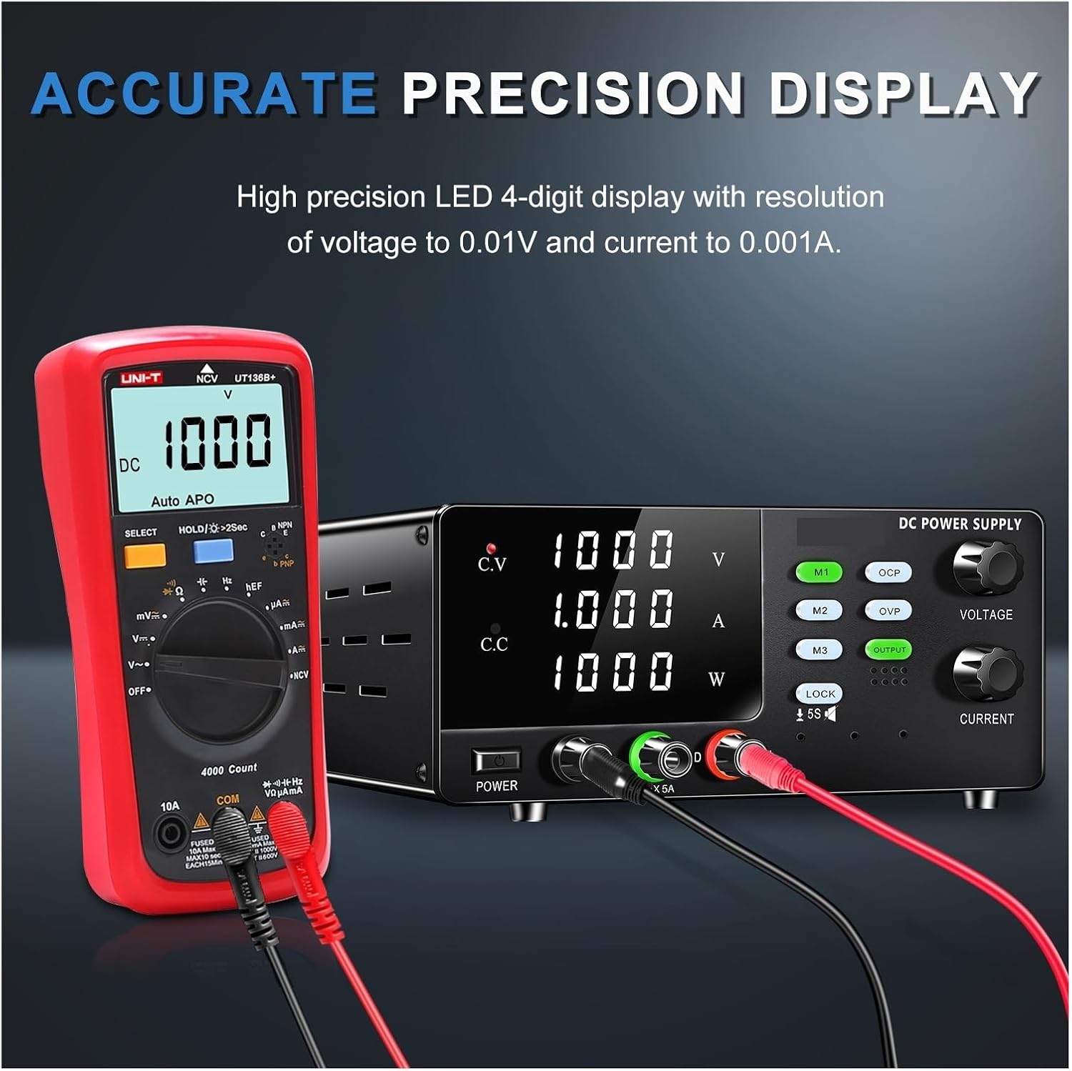 1000V 1A Adjustable Power Supply 500W-1200W Power Programmable Power Supply 15V 30V 60V 20A(Upgrade 1000V1A,AC 220V)