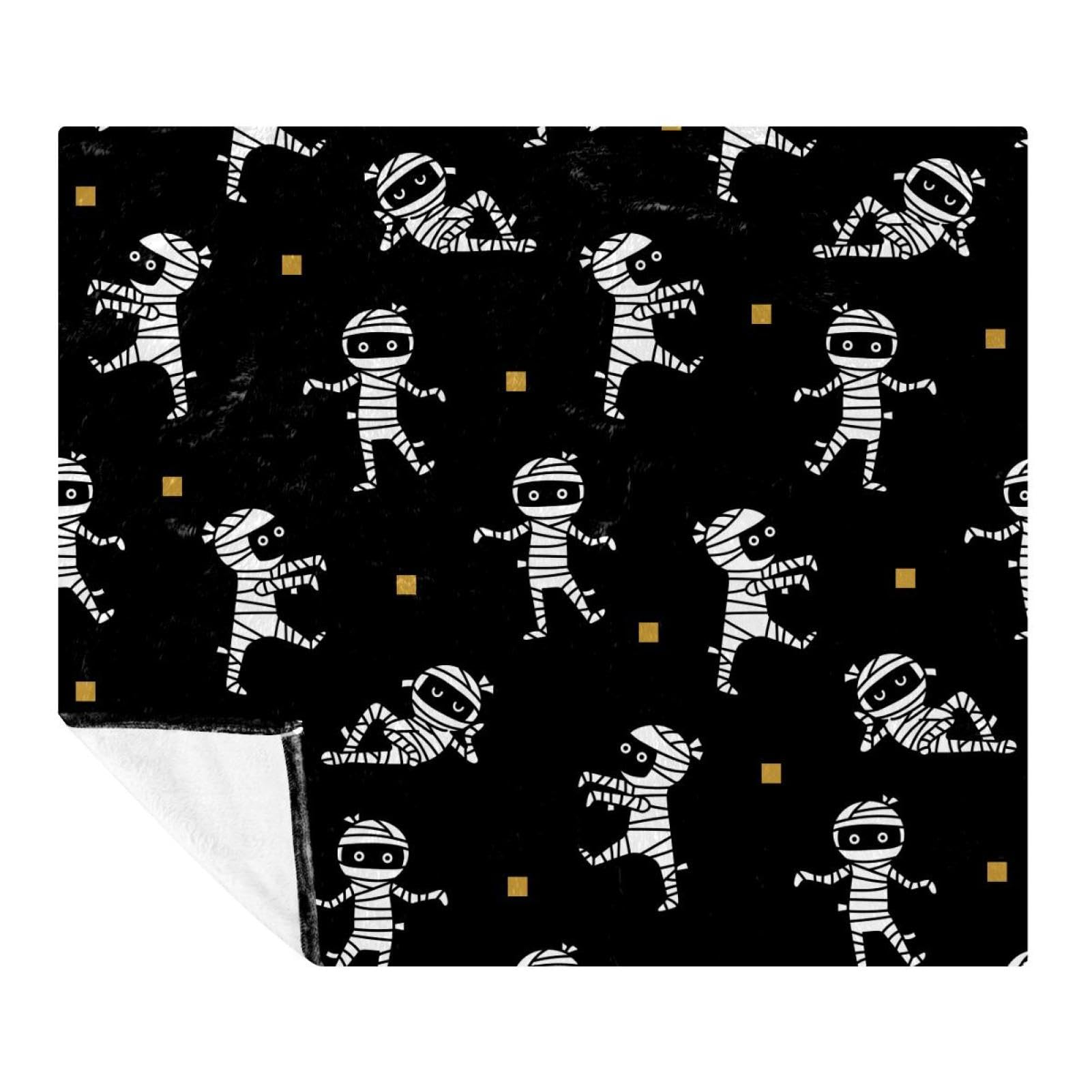 Couverture polaire Funny Mummy douce 150x130cm légère pour lit et canapé