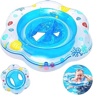 AM ANNA Baby Pool Float with Double Airbag Safety Seat for Toddler & Infant 6-12 Months