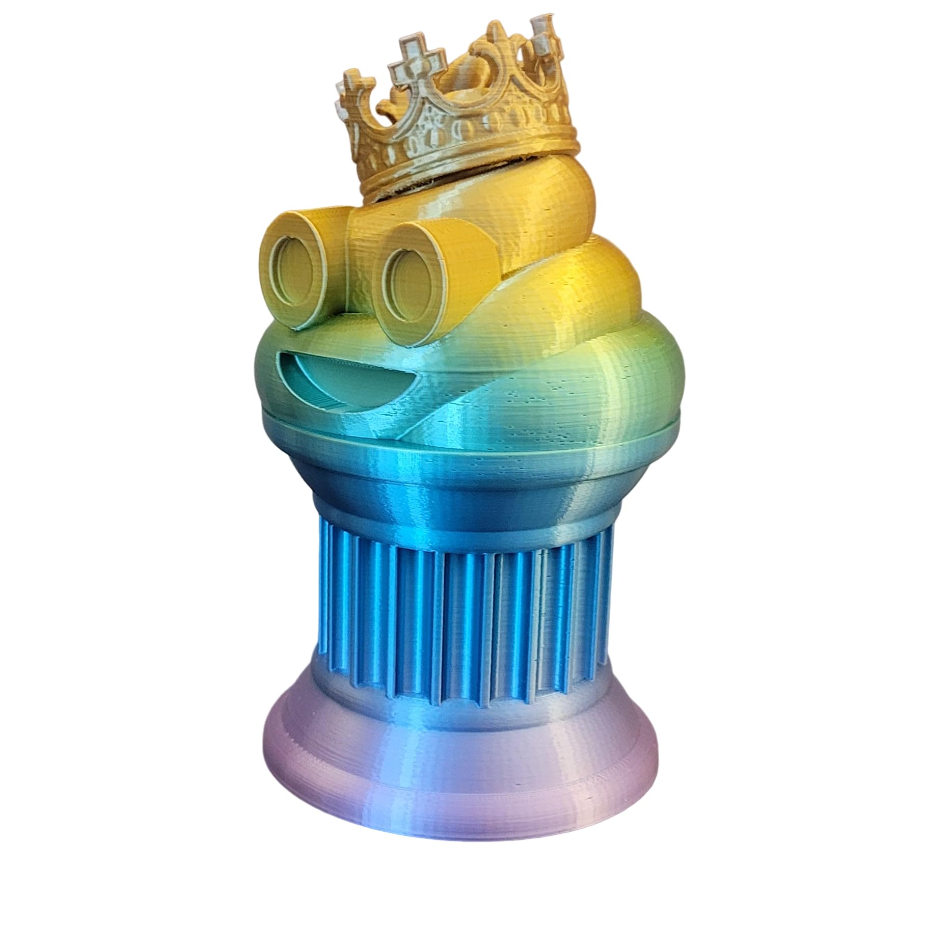 Znet3D King Poop Emoji Trophy - Fun Award & Gift - Handmade w/Additive Manufacturing - 6