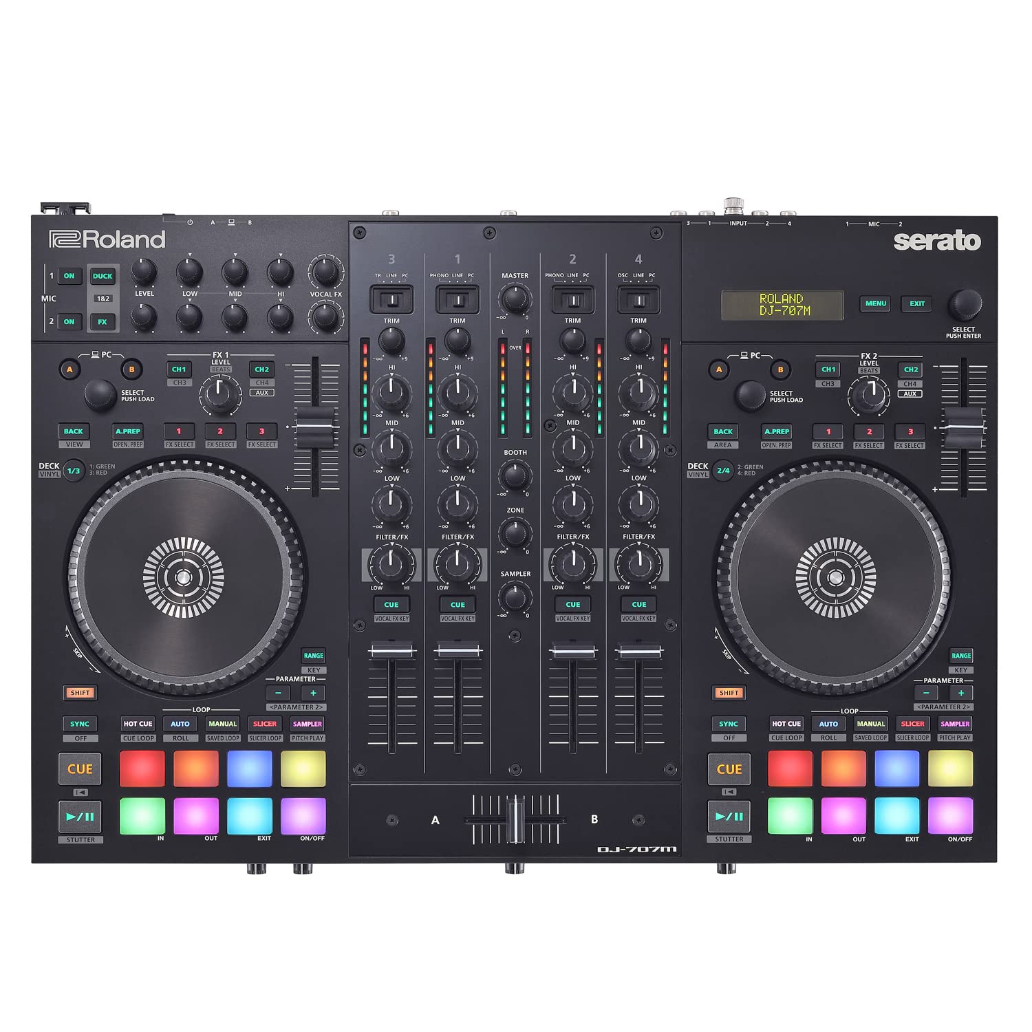 Roland D-J707M controlador móvil DJ Mezclador + keepdrum Soporte para ordenador portátil Plata