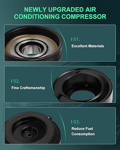 Miniatura 499 de SCITOO Compresor de CA para Acura TSX 2.4L 2004 2005 2006 2007 2008, CO 10849T Compresor de aire acondicionado con embrague 38810RBBA01 10360661
