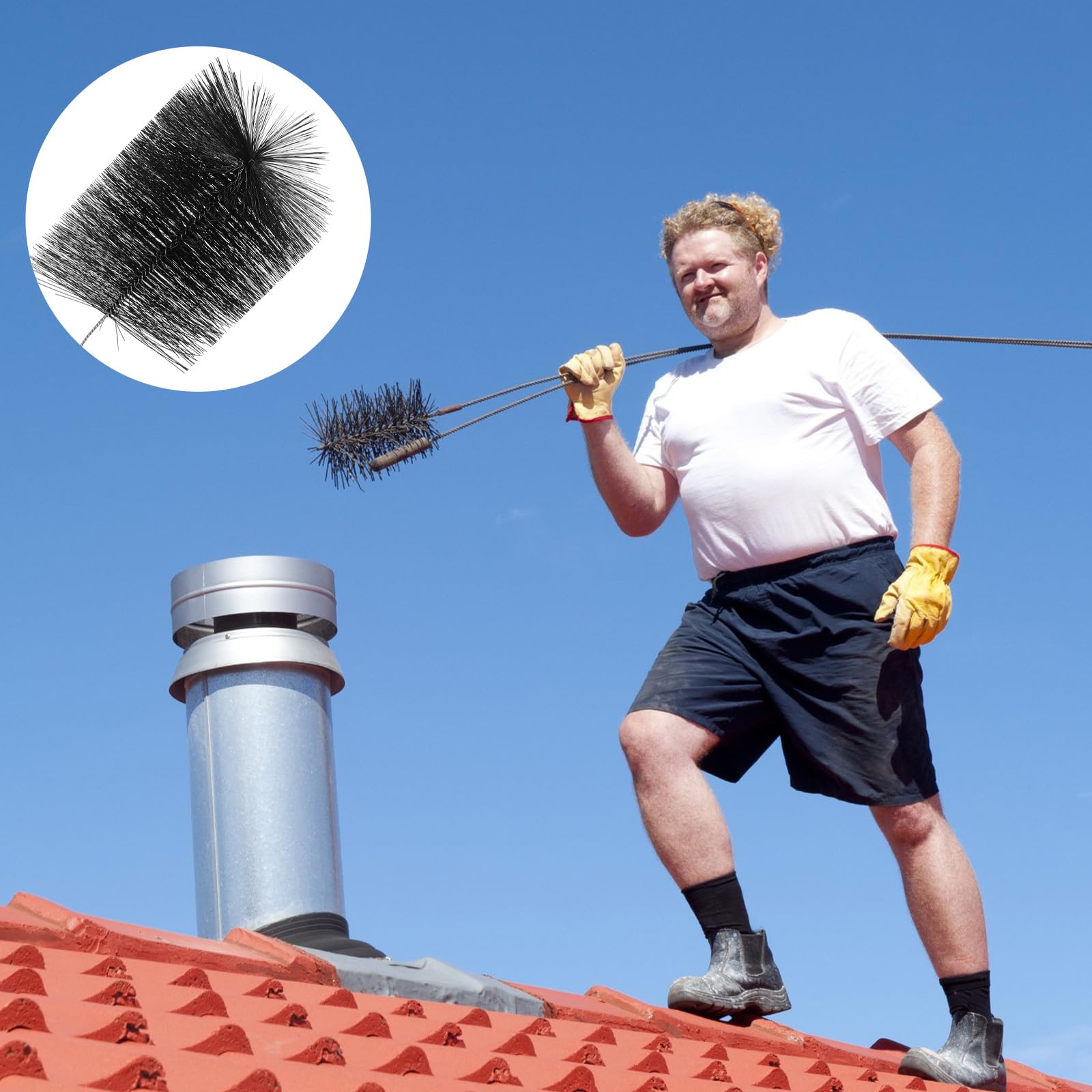 2-tlg. Ofenrohrbürste Set - Professionelle Schornsteinreinigung