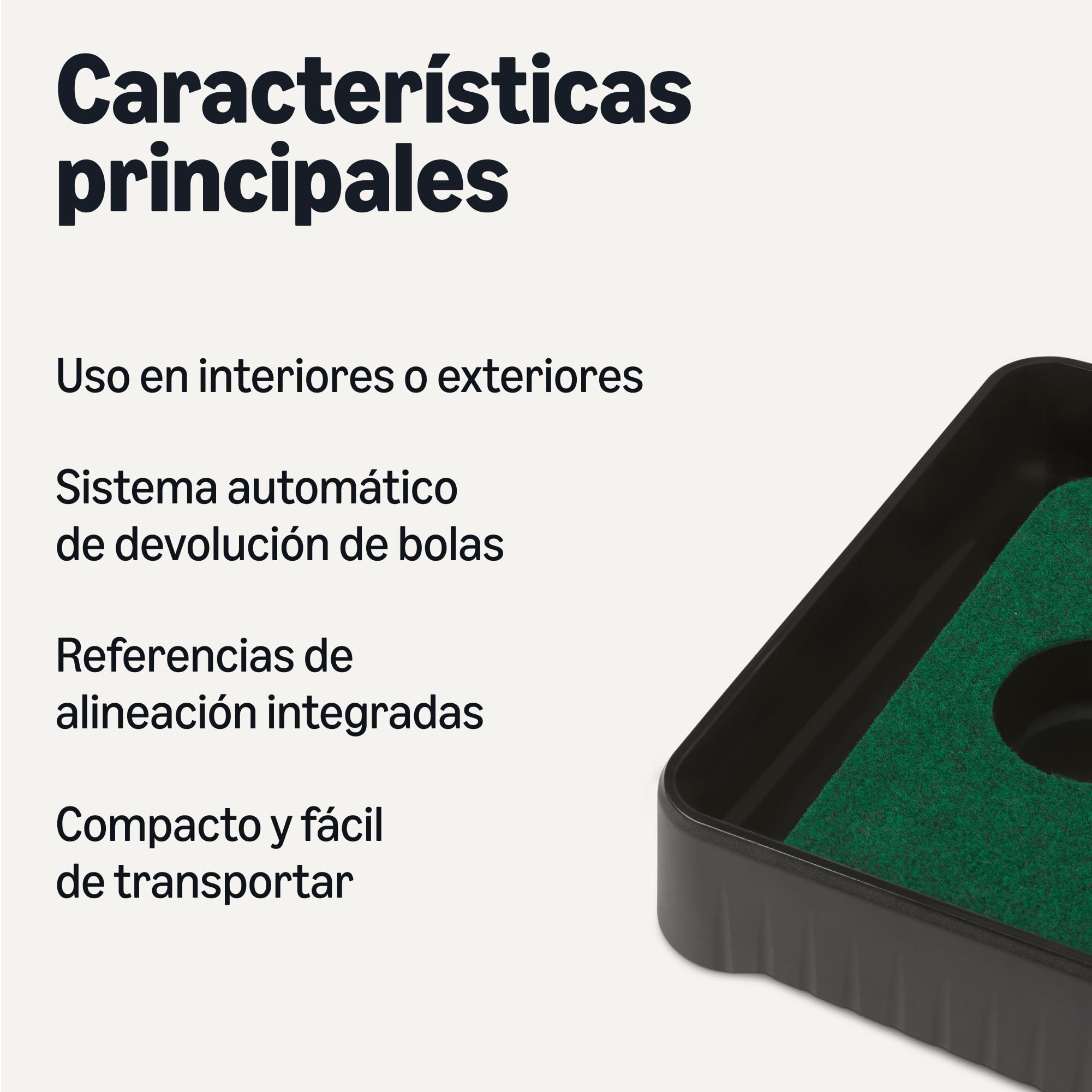 Amazon Basics Alfombrilla de Golf con Devolución Automática de Pelotas, Tapete de Entrenamiento con Guías de Alineación, Green de Práctica para Interiores y Exteriores, 277 x 36,5cm, Verde