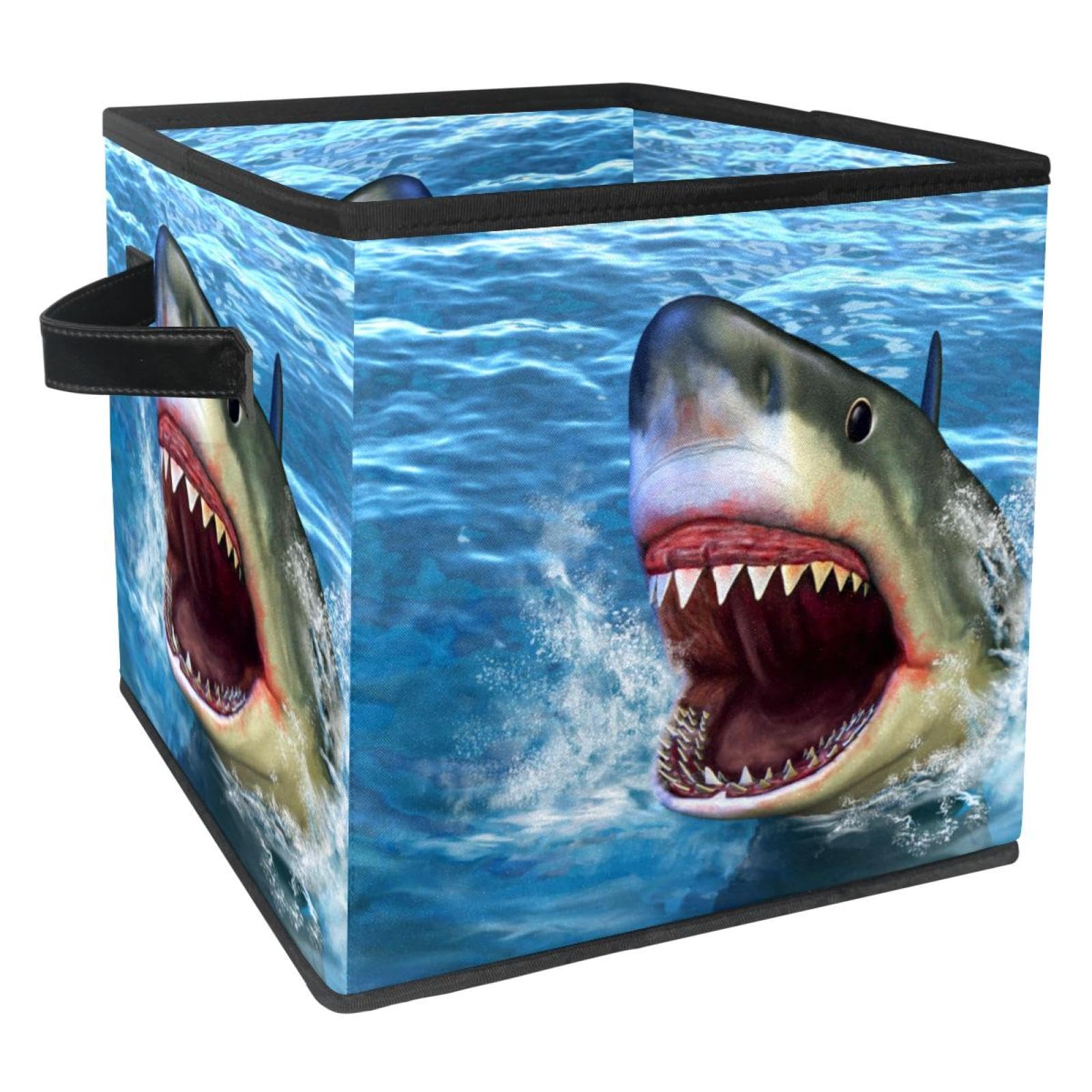 Boîte de rangement pliable en tissu requins cube organiseur pour chambre enfant