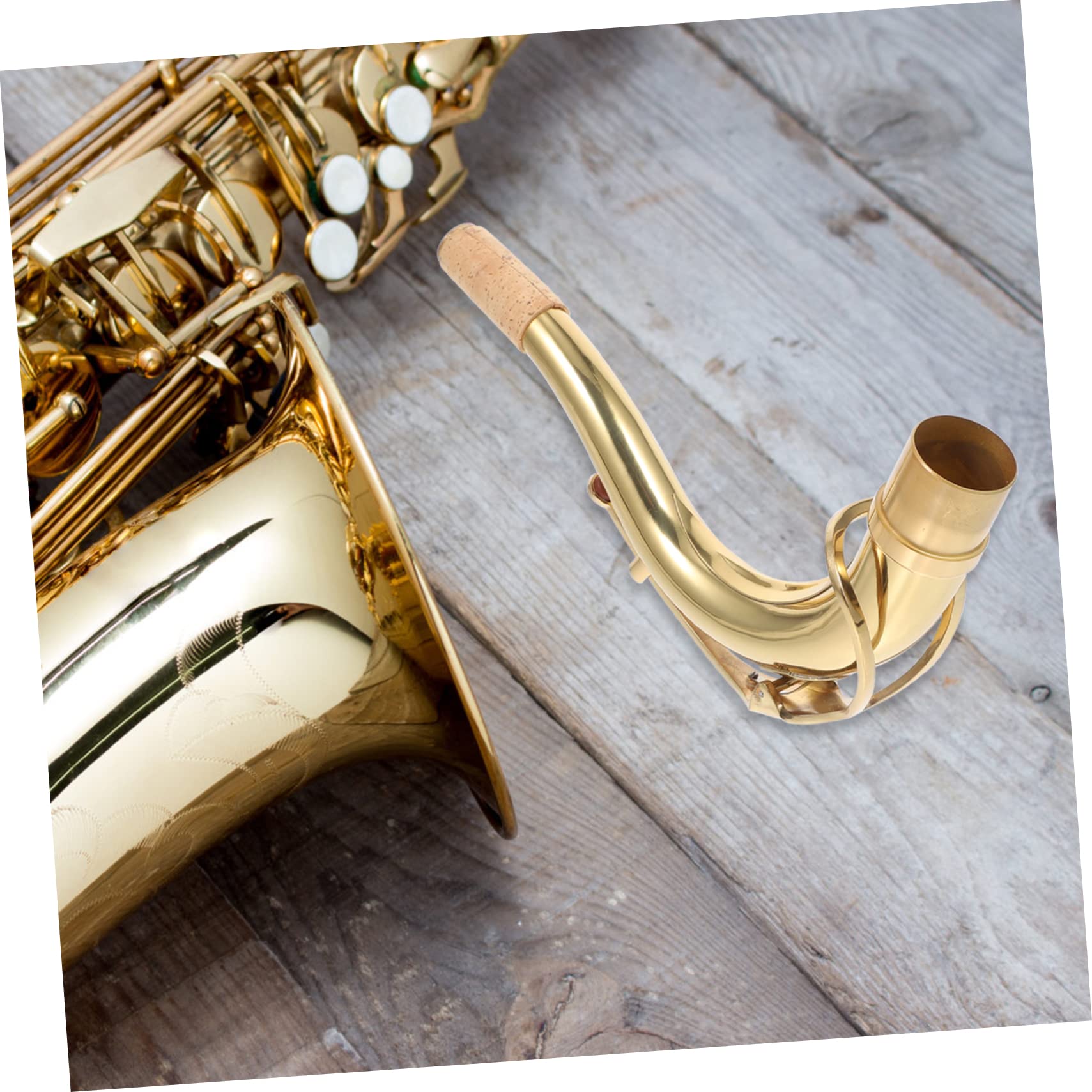 Collo Saxofono Curvo in Ottone Dorato, Parte di Ricambio | Tubo Piegato per Sax Contralto in Si Bemolle, Accessorio Musicale 1 Pezzo, Facile da Regolare e Pratico