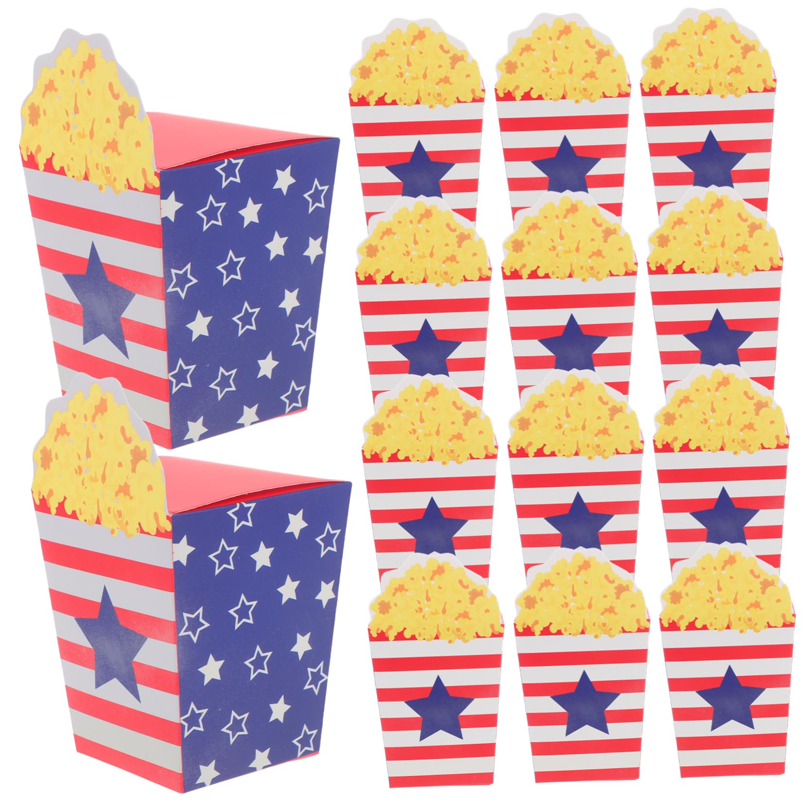 Warmhm 120 Stck. Teiliges Popcorn Boxen aus Papier mit Design Leichte Snackboxen für Independence Day Party für Popcorn Süßigkeiten und Kleine Geschenke bei Feierlichkeiten
