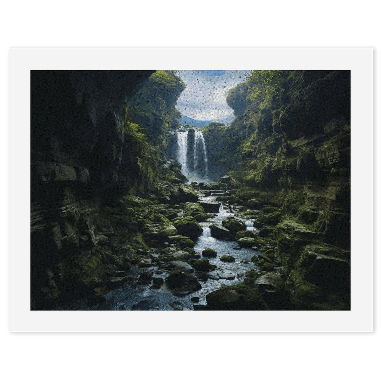 LDGSUPH Waterfall Cliff Paint by Numbers Kits for Adults Beginners Exquisite Digital Oil Painting Kits Painting Anti-fading Canvas Wall Art DIY Gift for Home Wall Decor