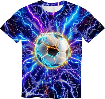 Boys T Shirt Kids Short Sleeve Tie Dye Shirt Neon 3D Graphic T Crewneck Tops Sports Shirts for Boys Girls Size 6-16