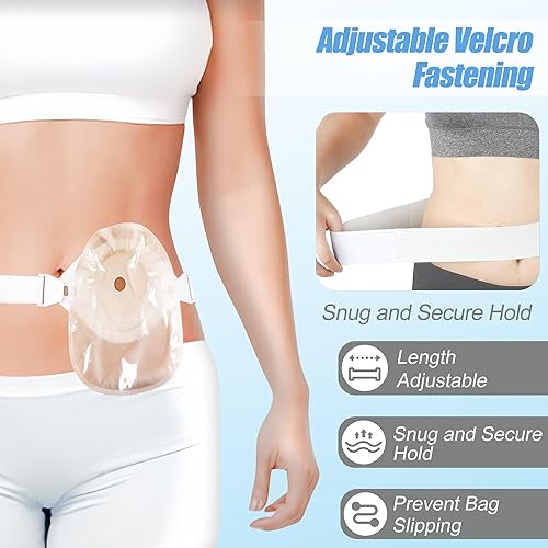 Miniatura 2 de Cinturón de hernia de ostomía unisex ajustable para colostomíaileostomía, cinturón de apoyo de estoma médico para cuidados postoperatorios ayuda a