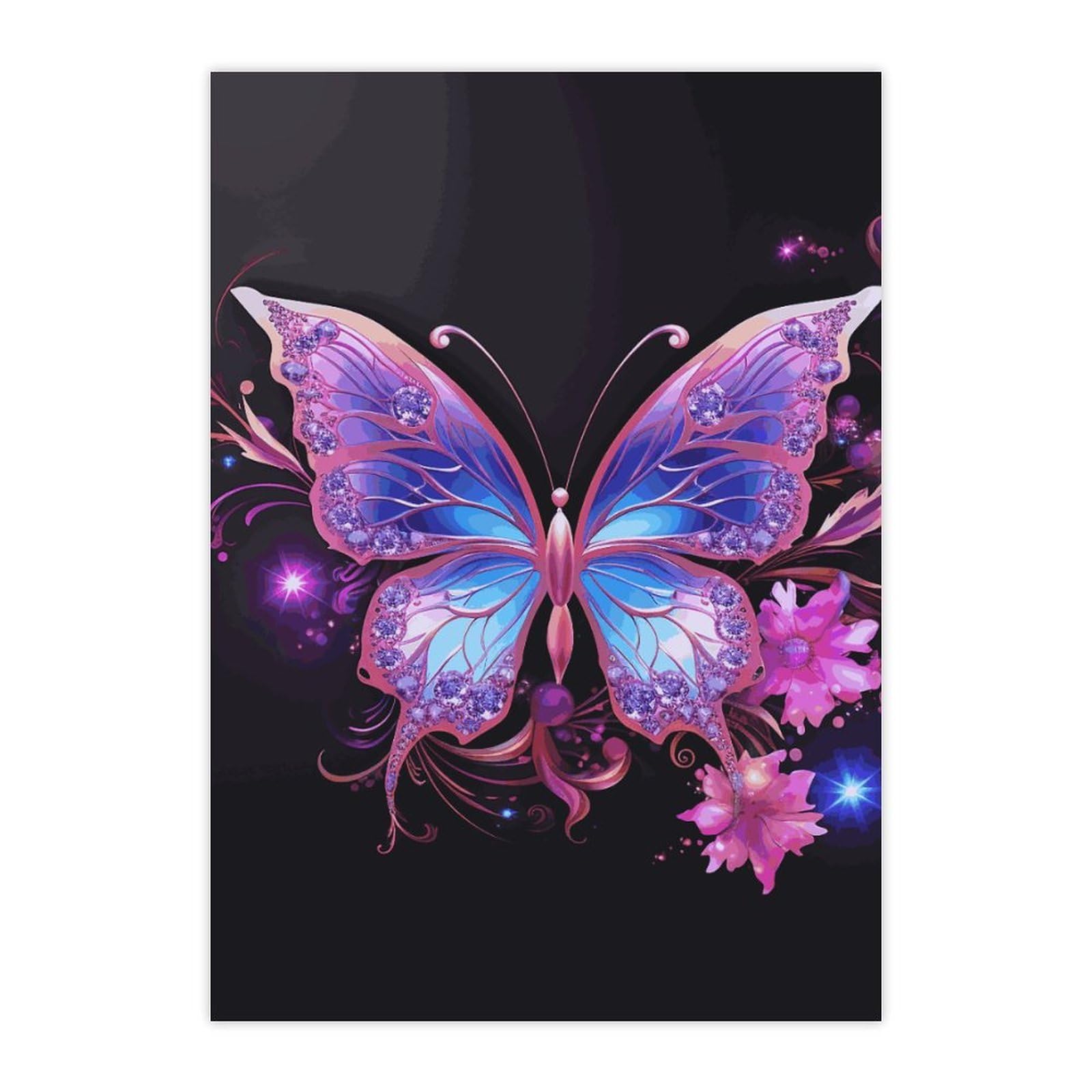 Autocollants papillon rose violet résistants à l'eau pour décoration