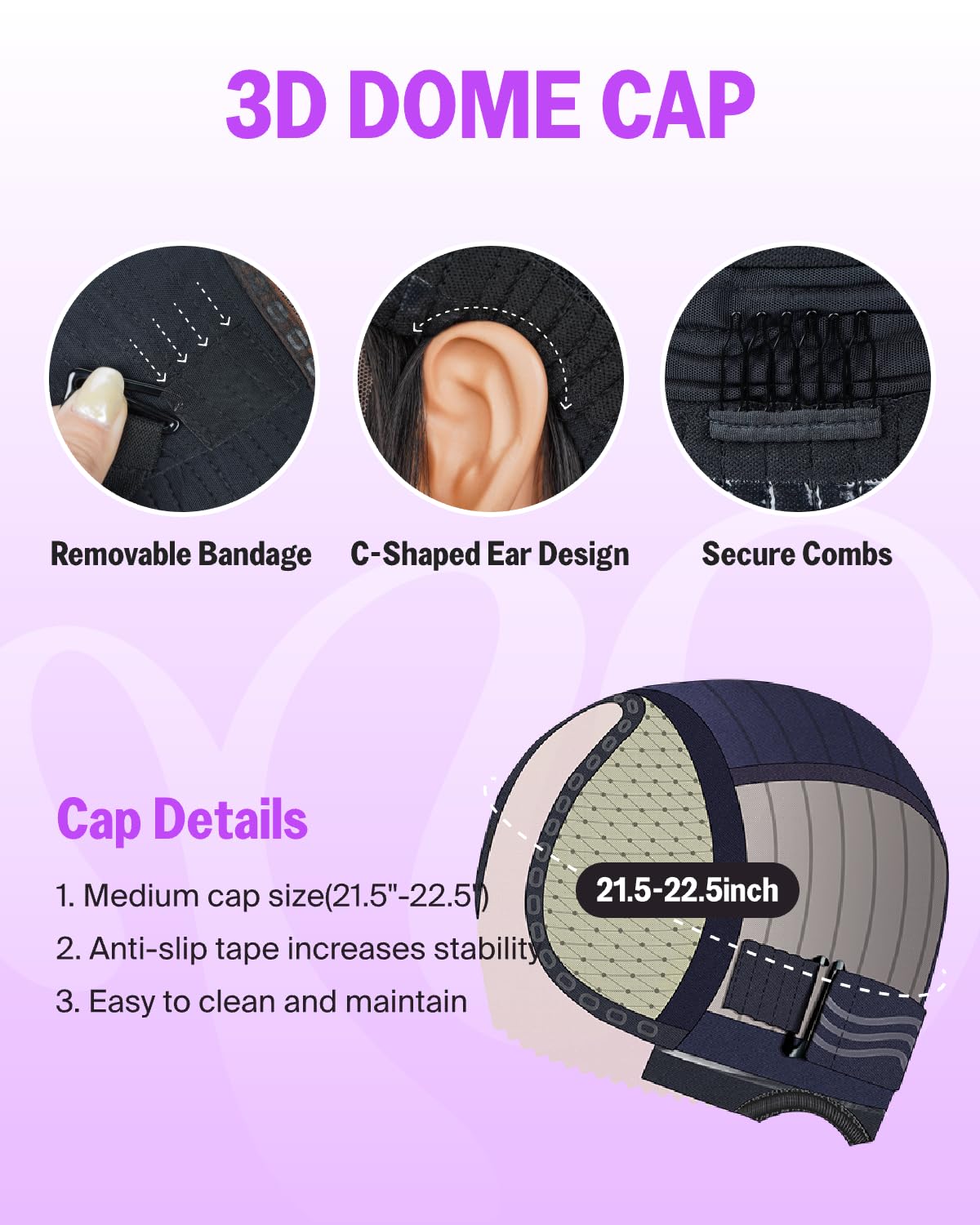 Wear and Go Glueless Wigs Human Hair Pre Plucked Pre Cut 6x6 Lace Front Wig Human Hair 220% Density Bleached Knots Straight Wig 20 Inch