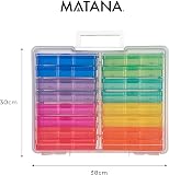 MATANA Grande Boîte de Rangement & Organisateur de Photos avec Étiquettes pour 1600 Photos 4R, Travaux Manuels, Autocollants, Timbres & d'autres Petits Objets - Multifonctionnel & Pratique - 6