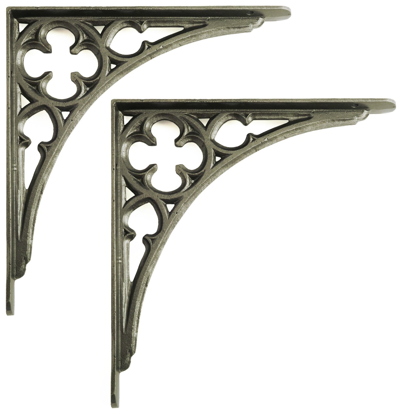 Castelion® Pair of Cast Iron Victorian Gothic Shelf Bracket | High Quality Home Accessories | Shelf Hardware | Ornate Home Decor | Decorative Shelving Brackets and Supports | 9" (24cm)