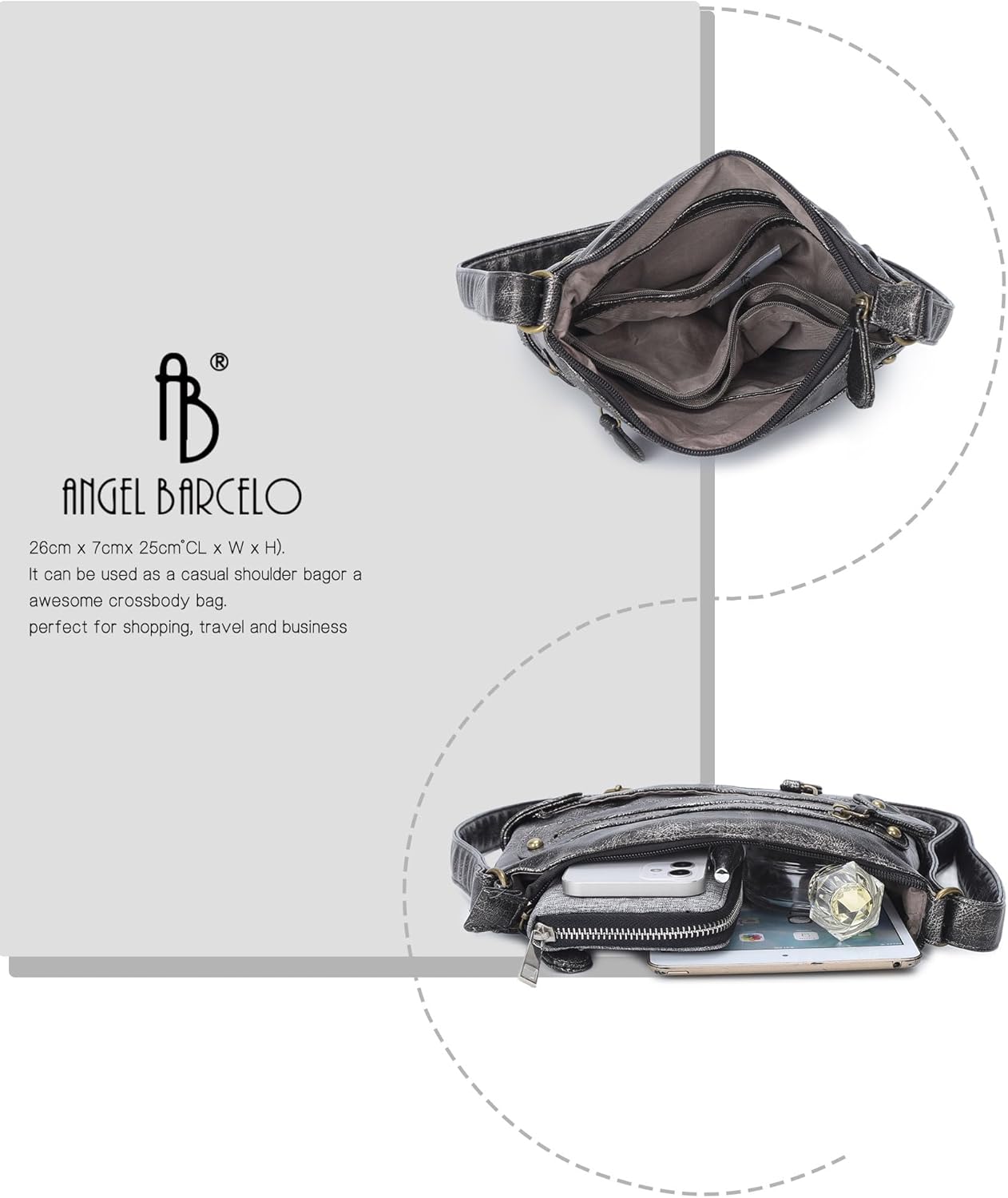 Angel Barcelo Crossbody Bags for Women,Ultra Soft Leather Purses for Women - Image 6