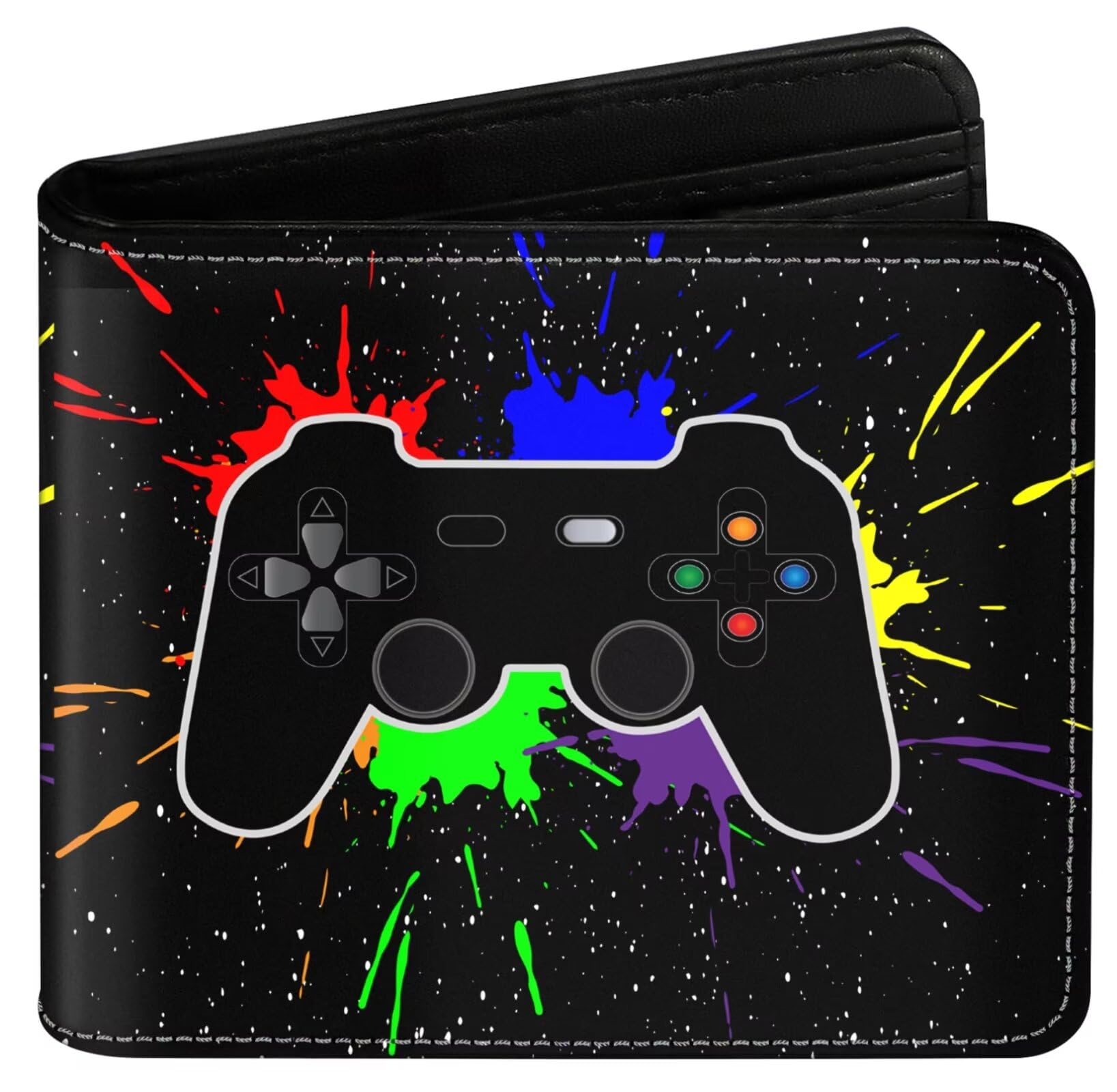 EXXBYELI Boys Wallet Gifts for Gaming, Aesthetic Gamepad Wallets Credit Id Card Cash Holder Rfid Blocking Zipper With Coin Pocket Id Window Wallets