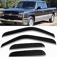Darodcar Side Window Visors Rain Guards for 99-07 Chevy Silverado & GMC Sierra 1500-3500HD Extended Cab - 4pc Vent Deflectors