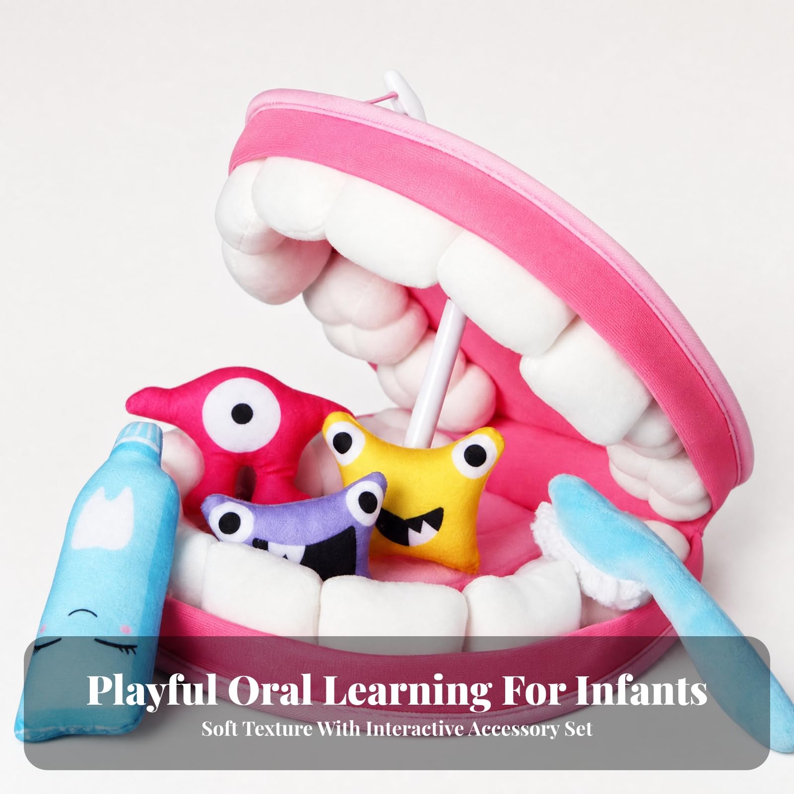 Giocattolo Educativo Adatto Ai Bambini Giocattolo Educativo con Spazzolino e Filo Inter di Peluche Decorativo per Apprendimento Prescolare
