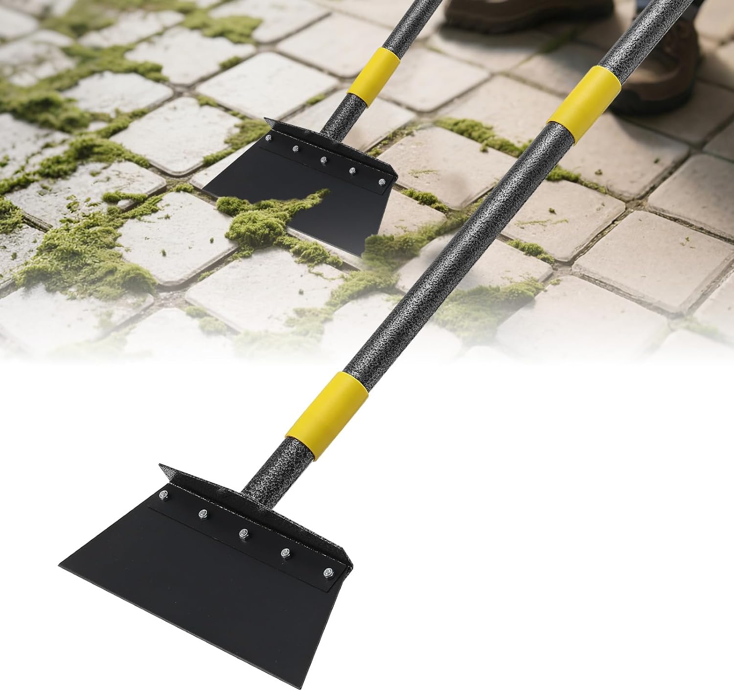 Heavy-Duty Garden Shovel 72inch All-Season Outdoor Tool with 4.3" Wide Blade, Rust-Proof Steel & Ergonomic Handle for Seniors (Weed Removal, Snow Scraper, Moss Cleaner)