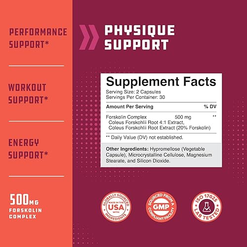 Miniatura 3 de Suplemento de forskolina 100% para reducción de tamaño - Suplemento de extracto de forskolina puro con potente Coleus Forskohlii 500 mg para mejorar