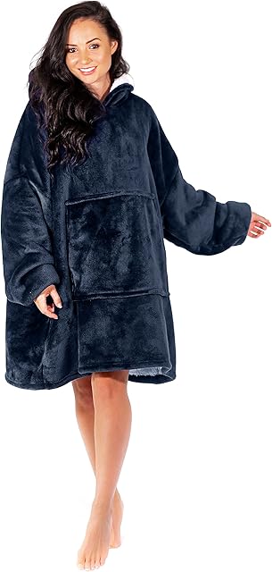 Nightbex® Original Blanket Hoodie - Oversized Super Soft Hoodie Blanket with Fleece - Wearable Comfy Hooded Sweatshirt for Men, Women & Children | One Size fits All