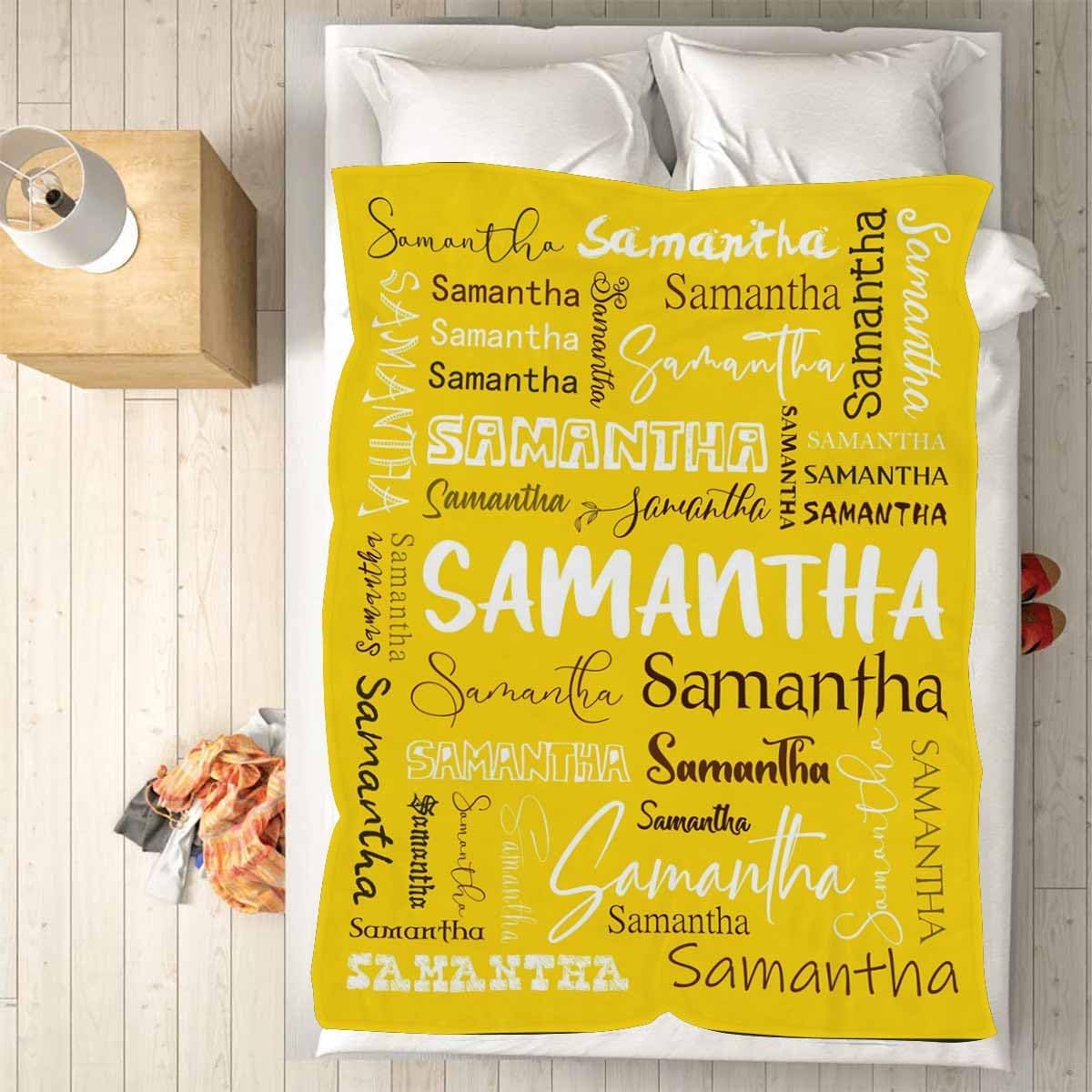 Personalized Blankets with Name for Girls Print Blanket Flannel Personalized Gifts for Girl Daughter Mom Grandma Super Soft Throws and Blankets Birthday Gift 60x50inch