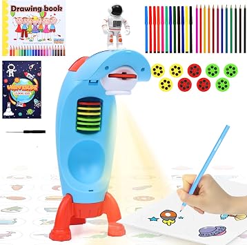 Kids Drawing Projector Toys with 24 Color Pens for Boys Girls Ages 3-8