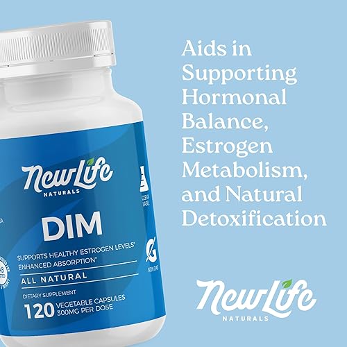 Miniatura 6 de NewLife Naturals Suplemento DIM de 300 mg para mujeres y hombres - Acné hormonal, píldoras de equilibrio de estrógeno, alivio posterior a la