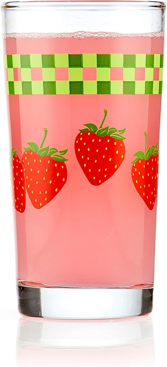 Libbey Vintage Juice Drinking Glasses Set of 4, Colorful, Retro Fruit Design Glass Cups Set, Dishwasher Safe Water Glasses Set for Everyday Beverages - Image 7