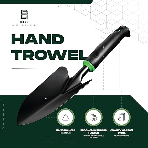 Miniatura 8 de Gardening - Juego de 9 herramientas de jardinería de acero al carbono resistente, a prueba de óxido, asas ergonómicas antideslizantes con bolsa de