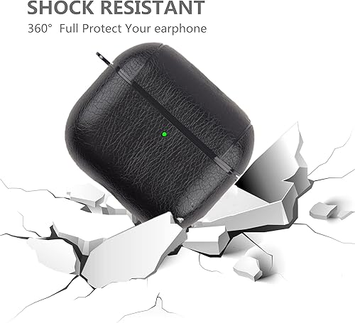 Miniatura 3 de YQG Funda de cuero compatible con AirPods de 3 generación, totalmente envuelto, portátil, a prueba de golpes, llavero para Apple 3, carga para