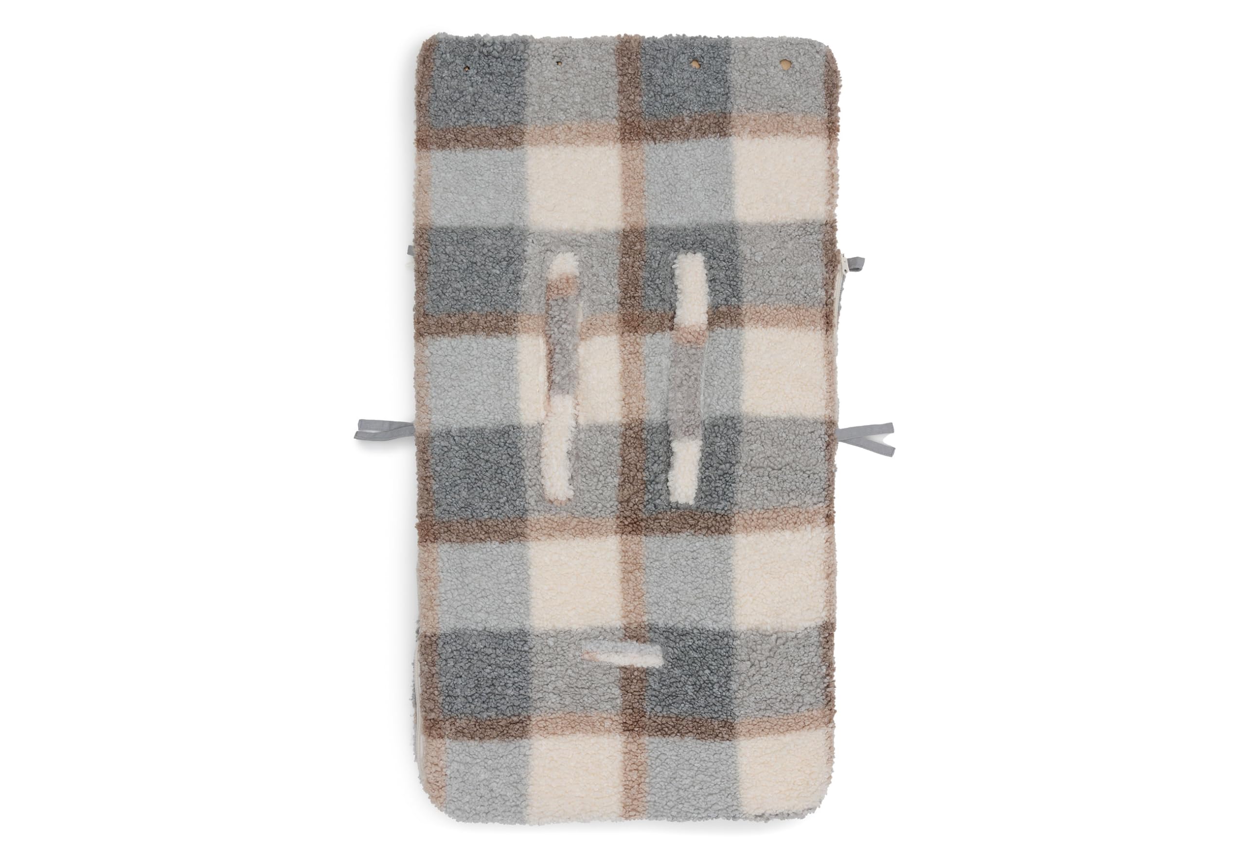 Jollein Check Boucle Teddy - Saco infantil para silla de coche del grupo 0+ y cochecito de bebé, para cinturón de 3 y 5 puntos
