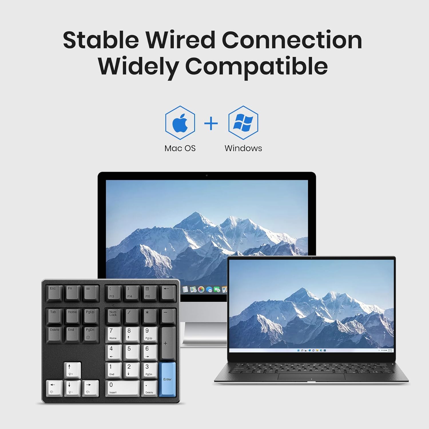 Kisnt KN34 Number Pad connected to Mac and Windows computers