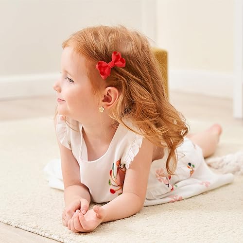 Miniatura 6 de YHXX YLEN 40 pinzas para el pelo de bebé y niña, pinzas para el pelo de bebé de 2 pulgadas, pequeños lazos para el pelo con pinzas de cocodrilo para