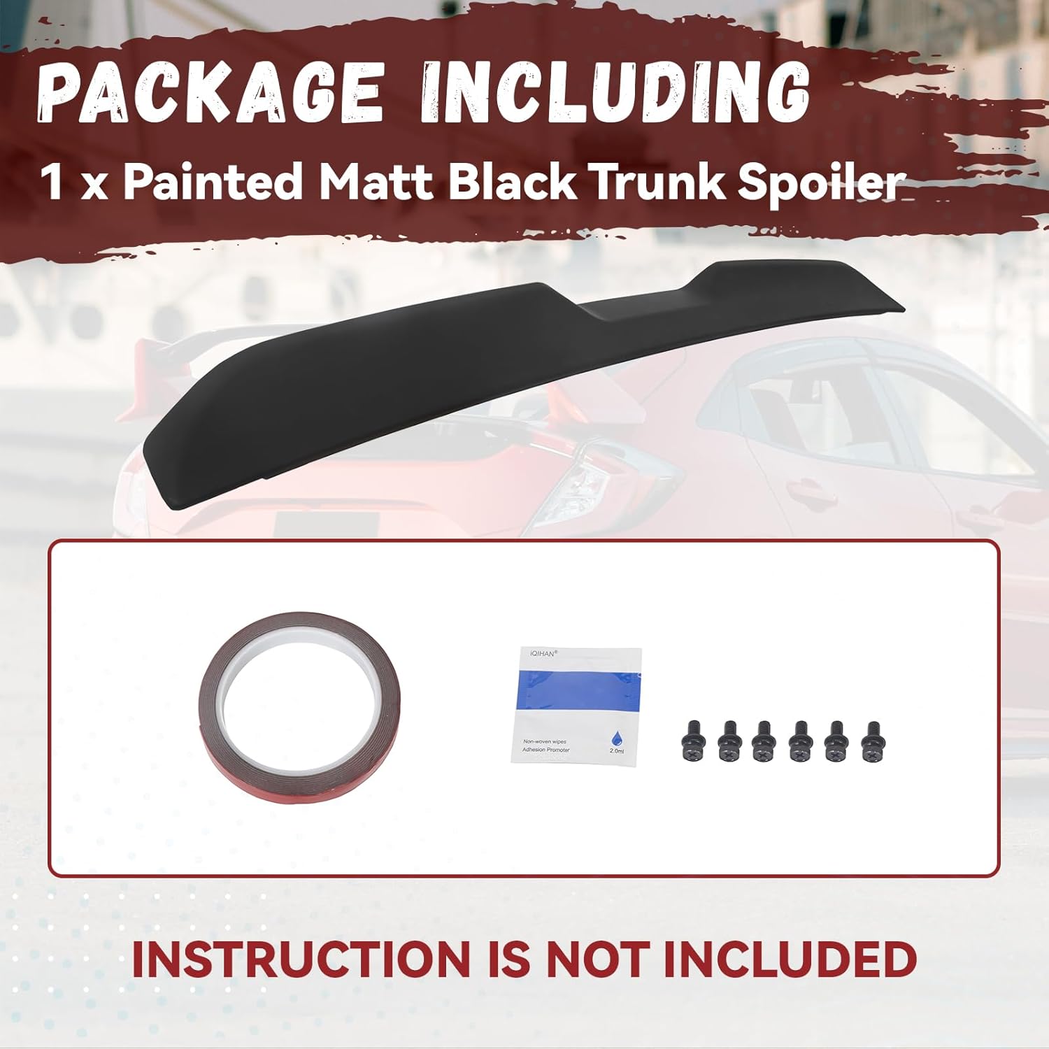 HECASA Rear Trunk Spoiler Compatible with 2008-2017 Dodge Challenger Coupe SRT SXT GT Demon Style Painted Black