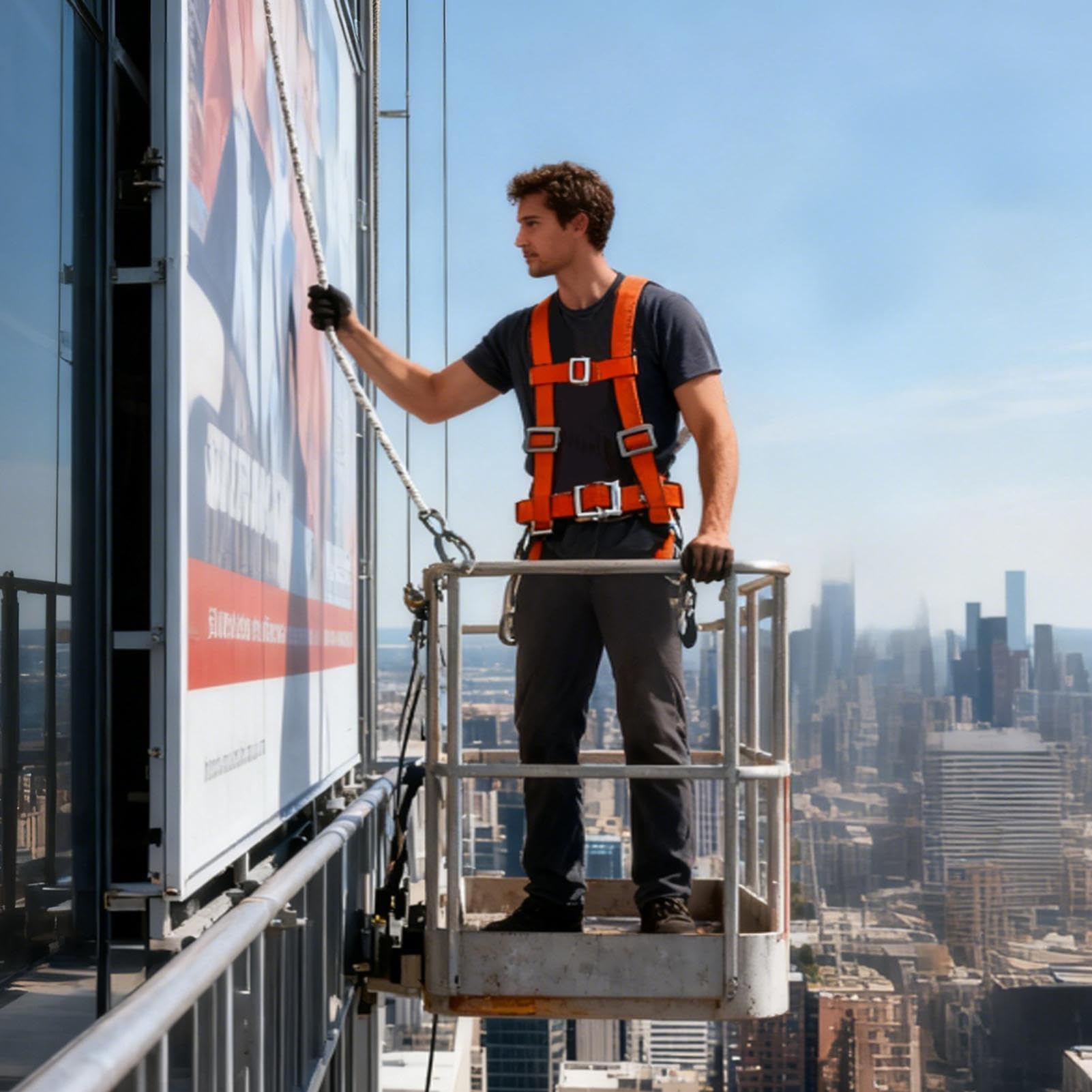 Harnais Pour La Construction | Équipement À Double Sangle Réglable - Harnais De Sécurité Corporel Pour Site De Construction - Pour Hommes Débutants Professionnels Nettoyeurs De Vitres Entrepôt Travaux