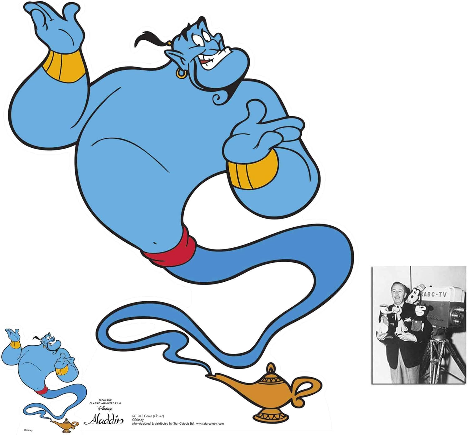 Amazon Co Jp Aladdin Genie クラシック公式ディズニー ライフサイズ 段ボールカットアウト スタンドファンパック cm X 72cm 無料のミニカットアウトと8x10の写真付き ドラッグストア