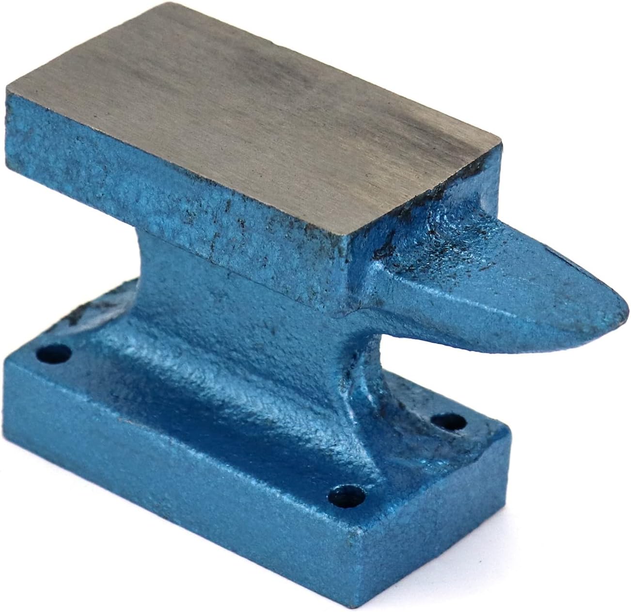 QWORK Iron Horn Anvil Bench Block, 1 Pound Cast Iron Hobby Anvil for Jewelry Making, Black
