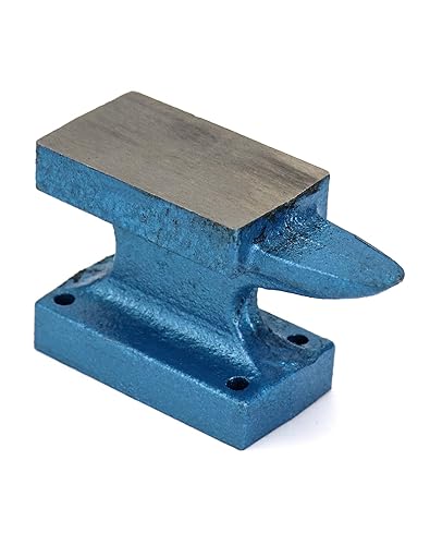 QWORK Mini Cast Iron Horn Anvil 1lb Bench Block – Compact Tool for Jewelry, Metal Craft & Model Work