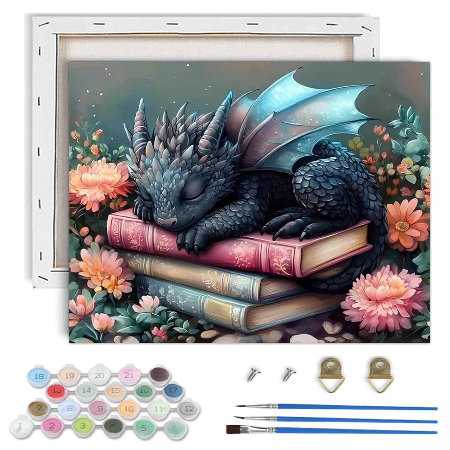 Dragon Paint by Numbers Kit for Adults,Fun Paint by Number with Frame