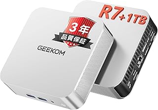 【欧州受賞】GEEKOM A6 ミニ PC Ryzen7 6800H 搭載 USB4 外付け GPU 対応 4画面8K mini pc 3年保証 | 7730U/6650U/6850Uより高性能 128GB DDR5+6TB SSD（拡張可能）Radeon 680M｜SDカード｜WiFi 6E・BT5.4・2.5GLAN｜オフィス/動画編集/ゲーミング用小型PC