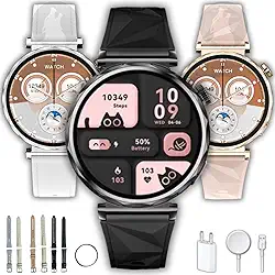 Relógio Smartwatch Feminino Microwear GT5 Mini 2026 Tela 41, GPS, 2 Pulseiras, Bluetooth, IP68 (Preto)