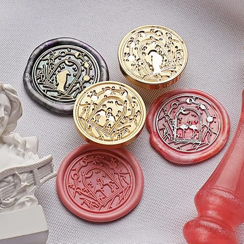 Miniatura 3 de YOSENLING - Sello de cera de ciervo, kit de sellos de cera de sello de animales, sello de cera de cielo estrellado personalizado vintage para