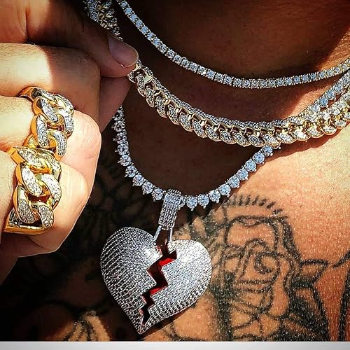 Miniatura 4 de JINAO Anillo de rodio chapado en oro de 18 quilates con circonita cúbica cubana para hombre, estilo hip hop