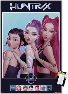 Trends International Netflix KPop Demon Hunters (2025) - Huntrix Comeback Group Wall Poster, 22.4L x 14.7W, Premium Poster & Mount Bundle