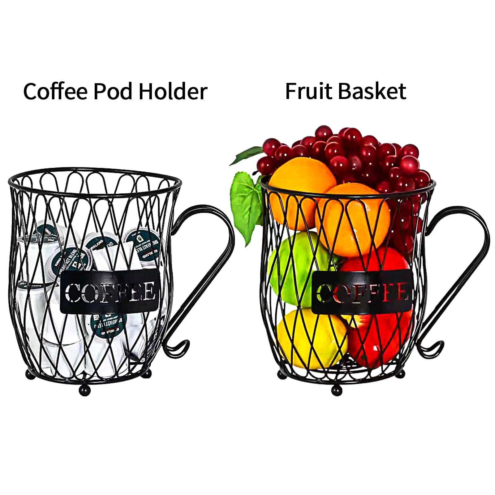 Porta Capsule Caffè, Portacapsule Caffè di Grande Capacità, Portaoggetti per Caffè da 50 Capsule, Tazzone Porta Cialde Caffè per Bancone, Casa, Ufficio